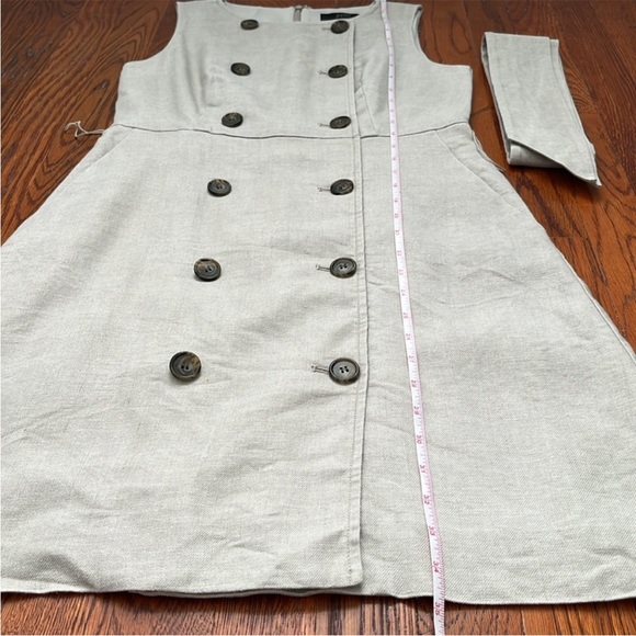 JCrew Double Breasted Linen Blend Sleeveless Sheath Dress Size 6 Petite - Picture 6 of 7